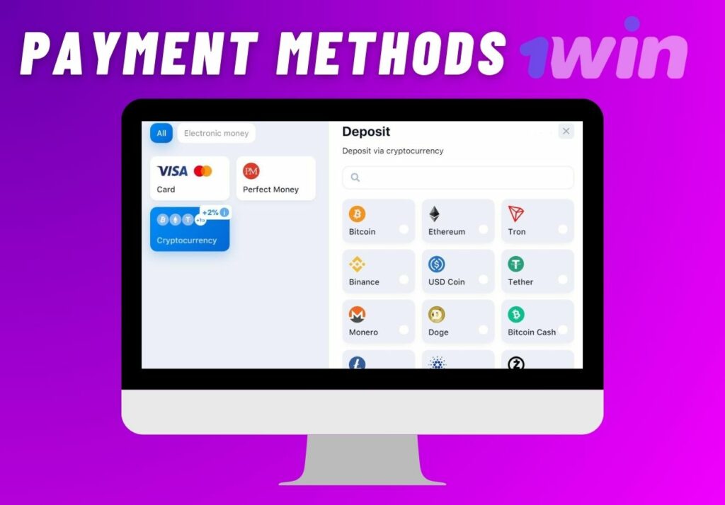 1Win India site Payment Methods overview